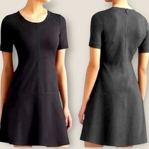 Athleta Black‎ Fit & Flare Dress XS Short Sleeve Stretchy Everyday Classic